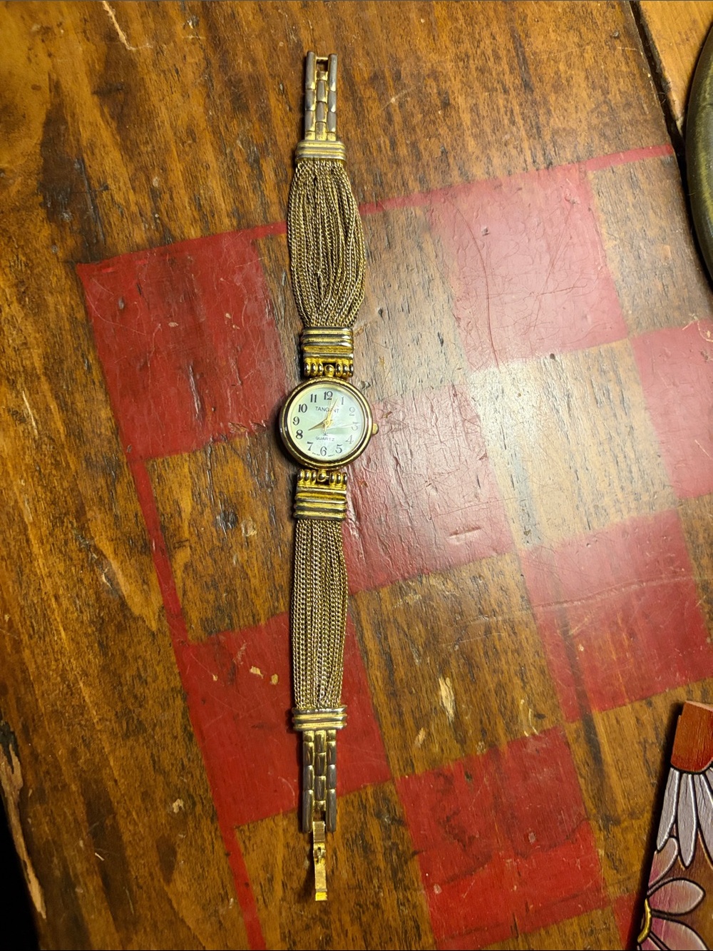 Gold-Tone Multi-Strand Mesh Bracelet Watch for Women Vintage